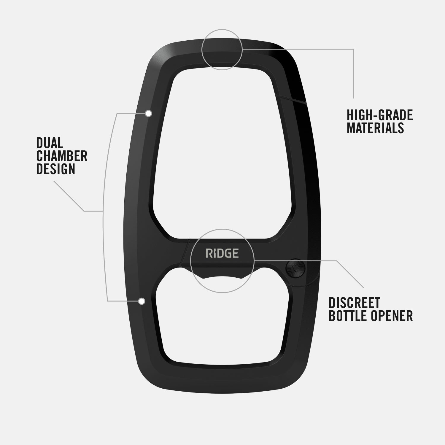Dual Chamber Carabiner  - Royal Black