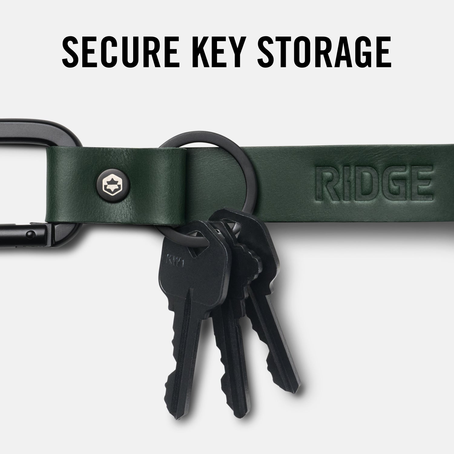 Everyday Keychain - Hunter Green Leather