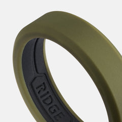 Ridge 6mm Silicone Ring Set - Matte Olive