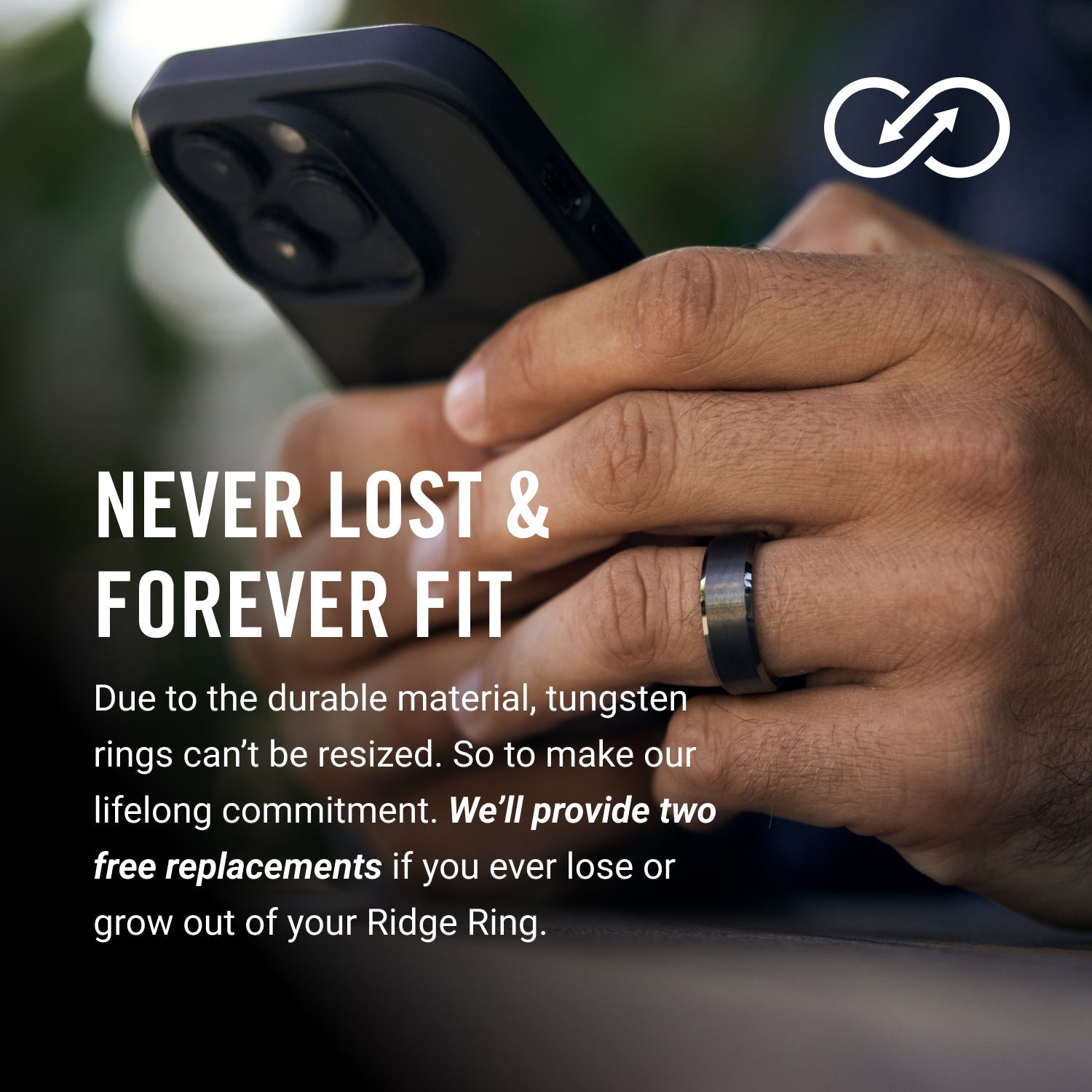 Ridge 6mm Rounded Ring Set - Gunmetal