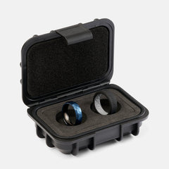 Ridge 6mm Hammered Ring Set - Alpine Navy