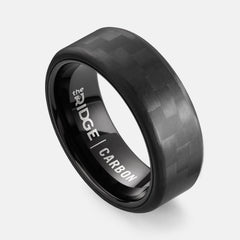 Ridge 8MM Beveled Ring Set - Carbon Fiber 3K