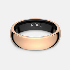 Ridge 6mm Rounded Ring Set - 18K Rose Gold