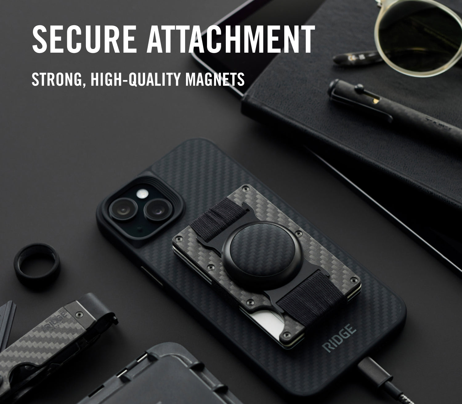 Ridge Wallet For MagSafe - Gunmetal