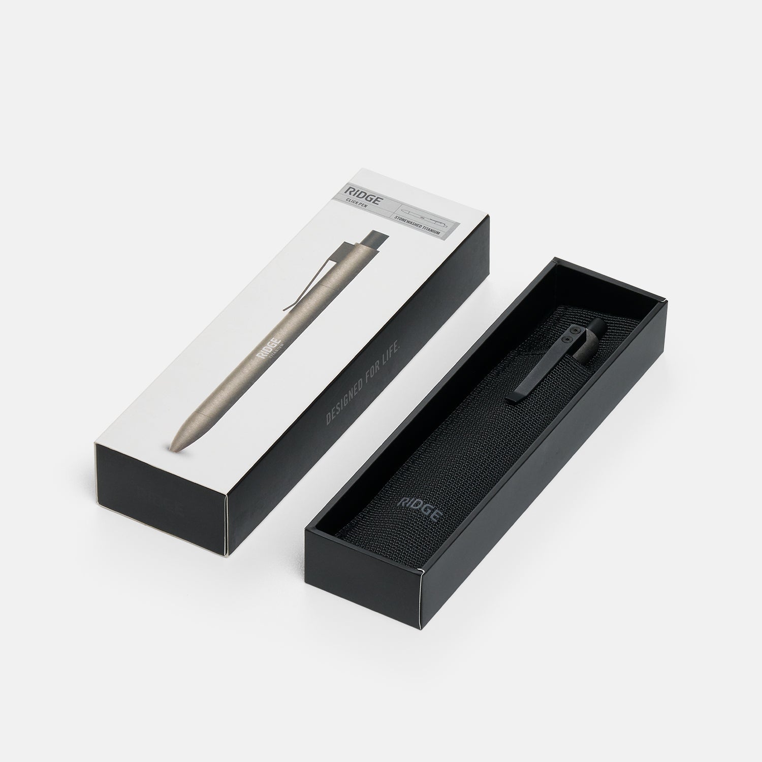 Ridge Click Pen - Stonewashed Titanium