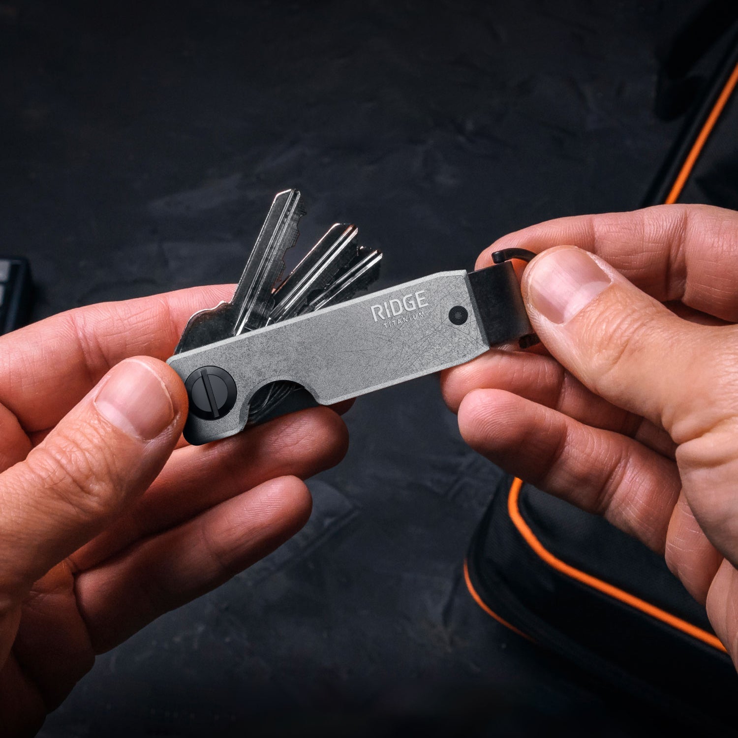 Ridge KeyCase - Stonewashed Titanium