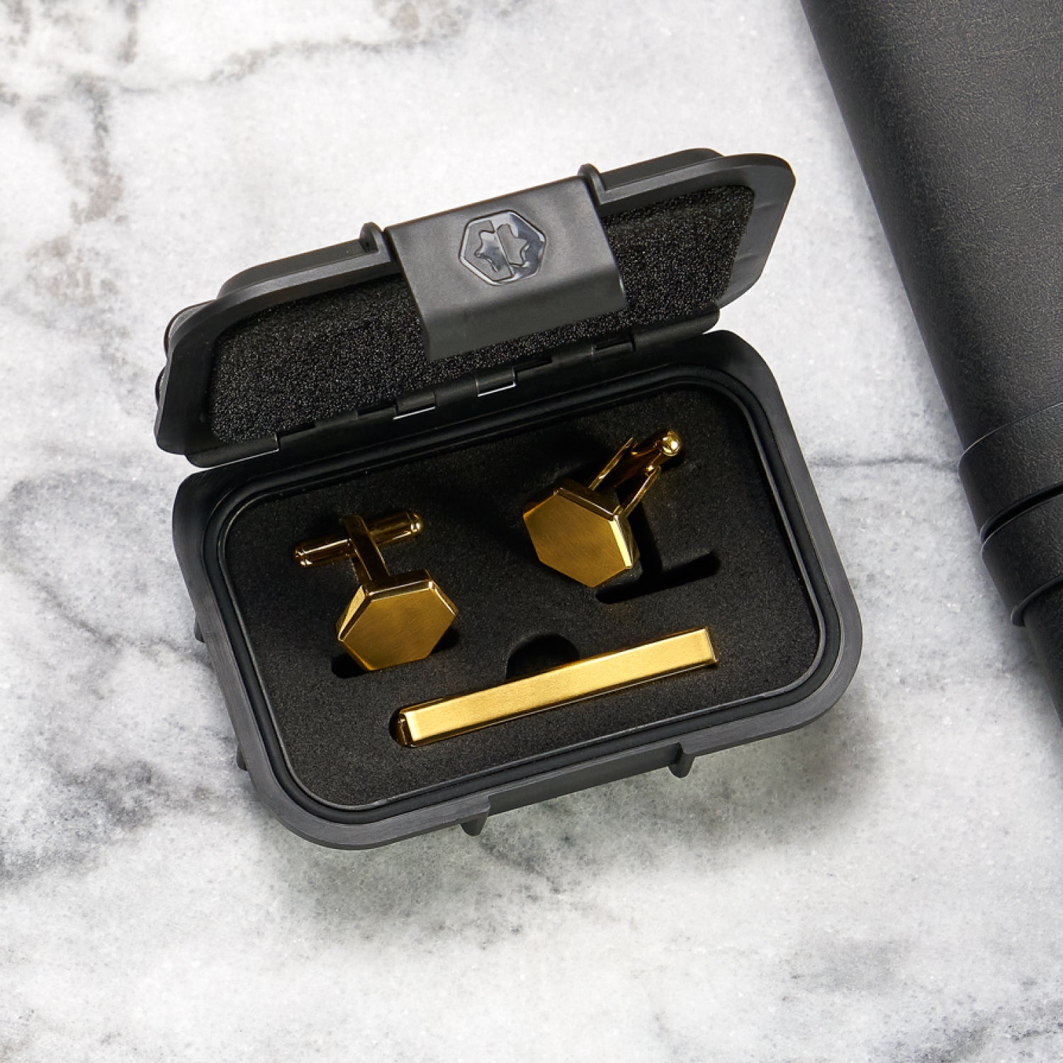 Tie Bar & Cufflinks Kit - 24K Gold