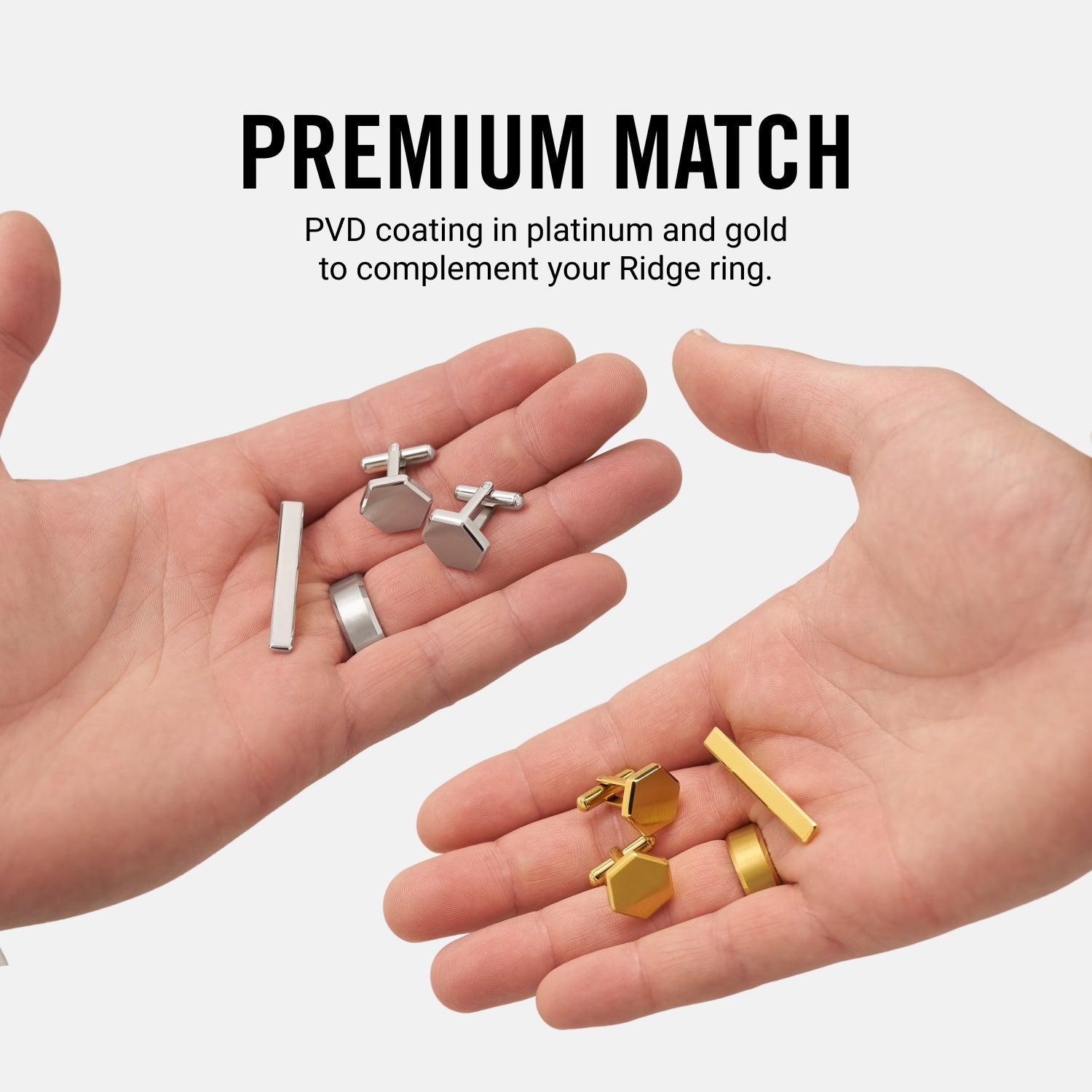 Tie Bar & Cufflinks Kit - 24K Gold