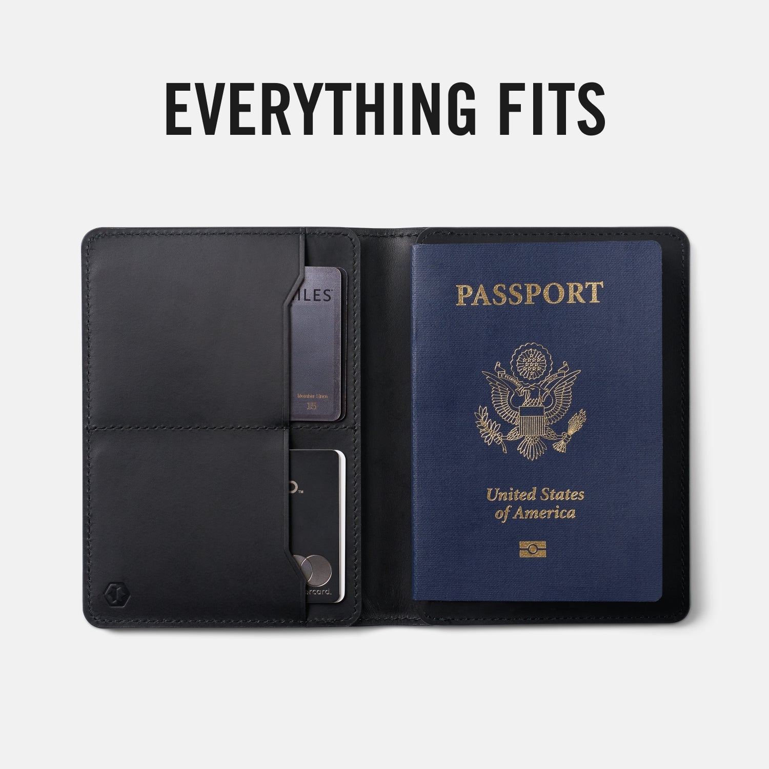 Passport Wallet - Midnight Black Leather