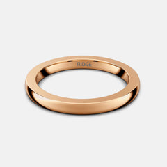 Ridge 2mm Rounded Ring Set - 14K Rose Gold