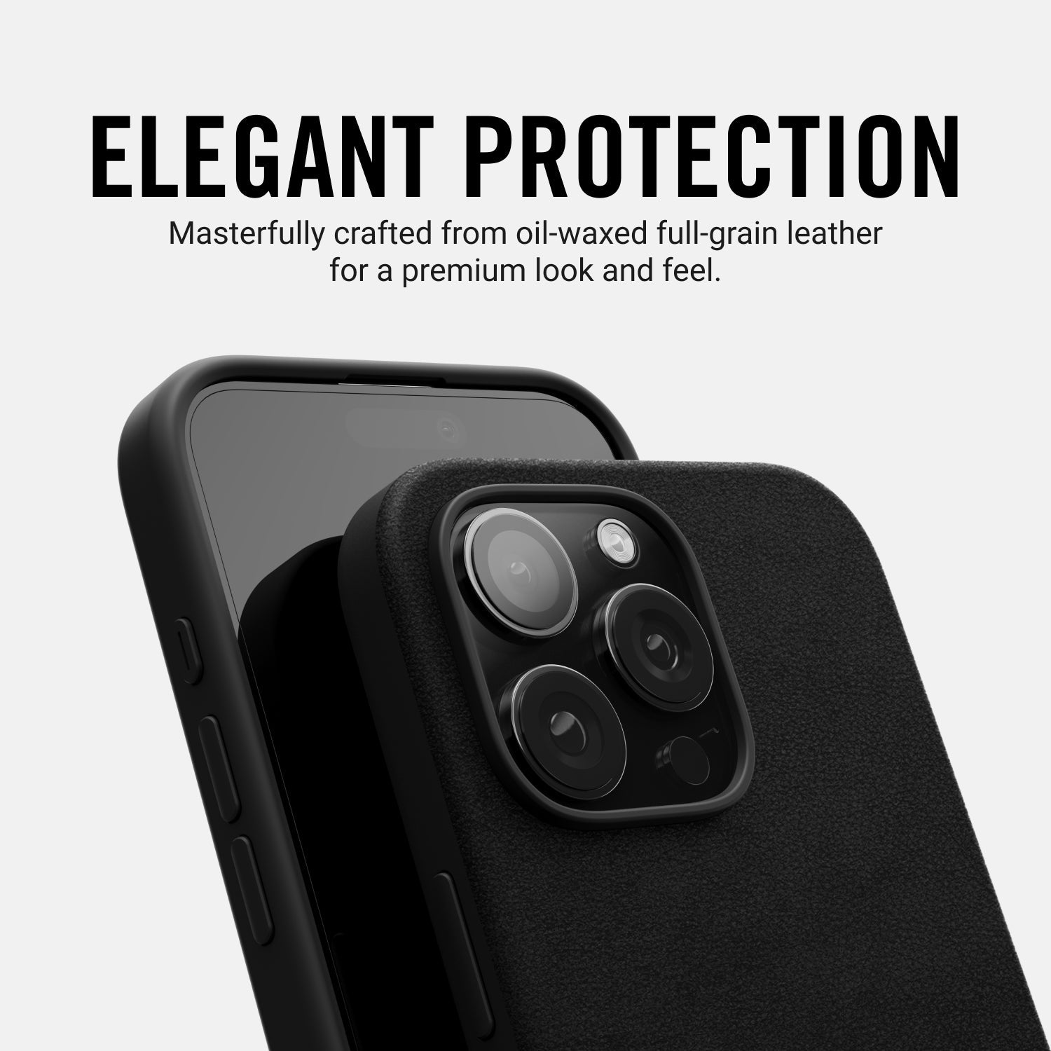 Everyday Phone Case - iPhone 16 Pro - Midnight Black Leather